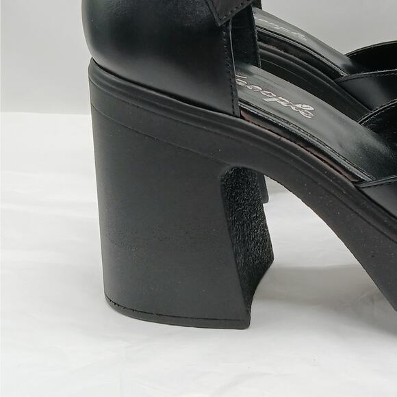 $168 Free People Gwen Mary Jane Platform Pumps Women 9.5 Black Chunky Heel Shoes - Picture 4 of 14
